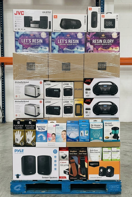 150+ MIXED TECH, AUDIO & HOME GOODS AUCTION LOT – JBL, SONY, PURE, JVC & MORE – CUSTOMER RETURNS
