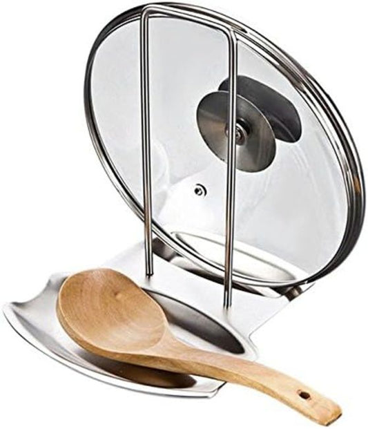 STAINLESS STEEL POT LID/SPOON RACK RRP £14,99