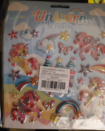 PIXAR TROLLS WORD TOUR TOYS UNICORN STICKERS 40X UNITS