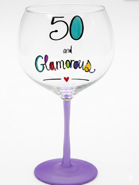 96 X NEW JUST SAYING GIN GLASS 50TH