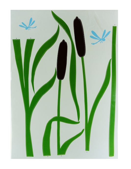 110 X WALL DECO TATTOO- SCHILF BUNT