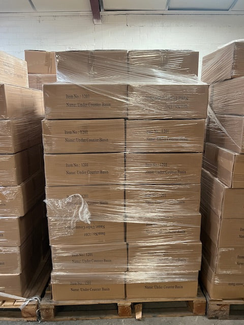 31 PALLETS OF CERAMIC VANITY BASINS