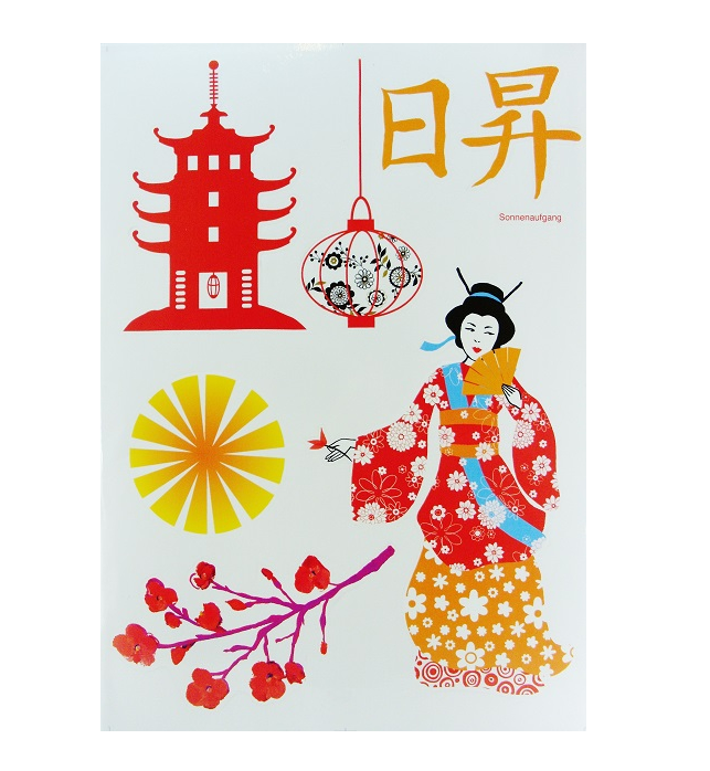 105 X WALL DECO TATTOO- GEISHA