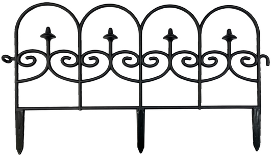 340 X NEW 60 X 33CM ANTIQUE STYLE GARDEN FENCE - BLACK
