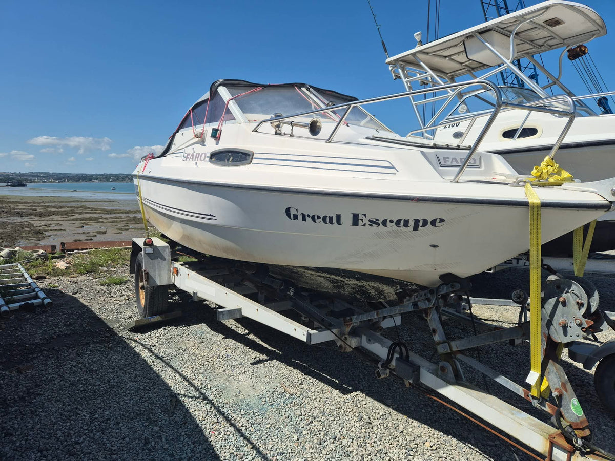 FLETCHER FARO 18FT BOAT WITH HONDA 75HP OUTBOARD ENGINE & TRAILER