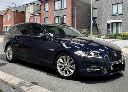 **(ONLY 78K MILEAGE)** 2014 JAGUAR XF R-SPORT D AUTO 2.2 DIESEL ESTATE BLUE >>--NO VAT ON HAMMER--<<