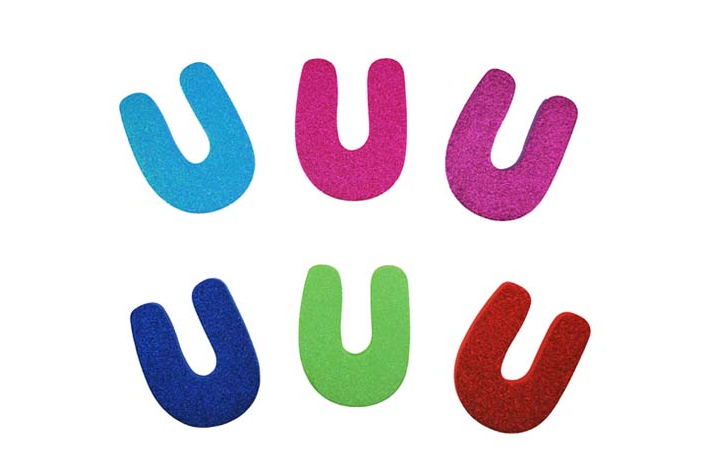 576 X 5" FOAM & GLITTER ALPHABET 'U'- SELF STICK