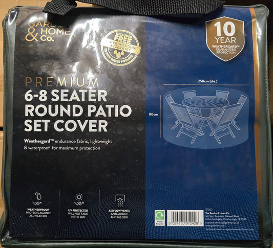 JOB LOT OF 4 PREMIUM 6-8 SEATER ROUND PATIO SET COVER GREY MASSIVE RE SALE POTENTIAL