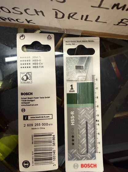 55 X GENUINE BOSCH 1MM DRILL BIT TWIN PACKS – BRAND NEW RETAIL PACKED – RRP OVER £260
