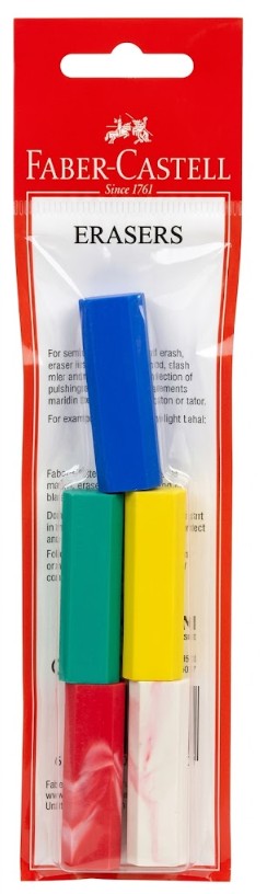 240 X NEW FABER CASTELL PVC FREE ERASER CAP ASSTD COL