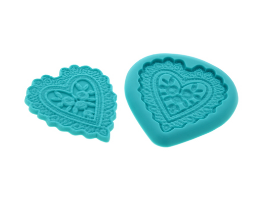 500 X CAKE DECORATING SILICONE LACY HEART MOULD