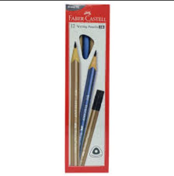 312 X NEW FABER CASTELL GP TRI ELEGANZ 2B WITH ERASER 12PK