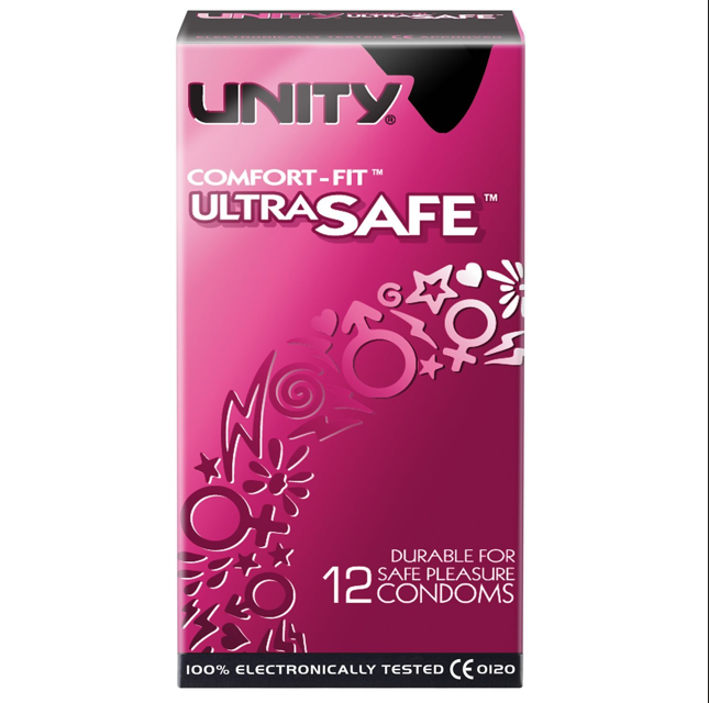 288 X UNITY ULTRA SAFE-12PC CONDOMS-089544-52X185MM