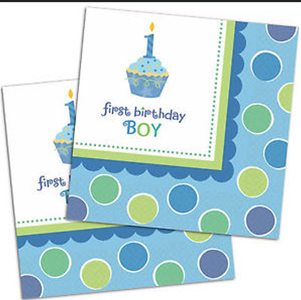 288 X FIRST BIRTHDAY BOY NAPKINS