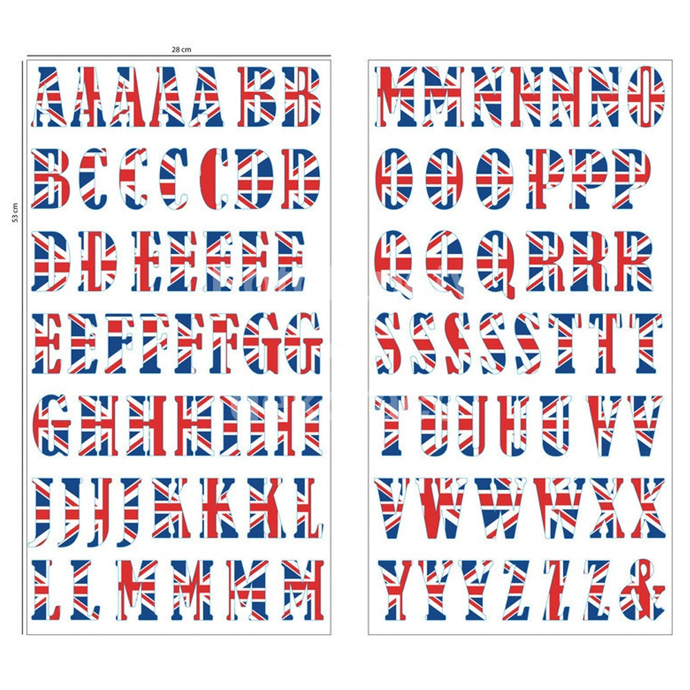 662X O'DECO DC FIX ALPHABET LETTERS BRITISH FLAG DESIGN