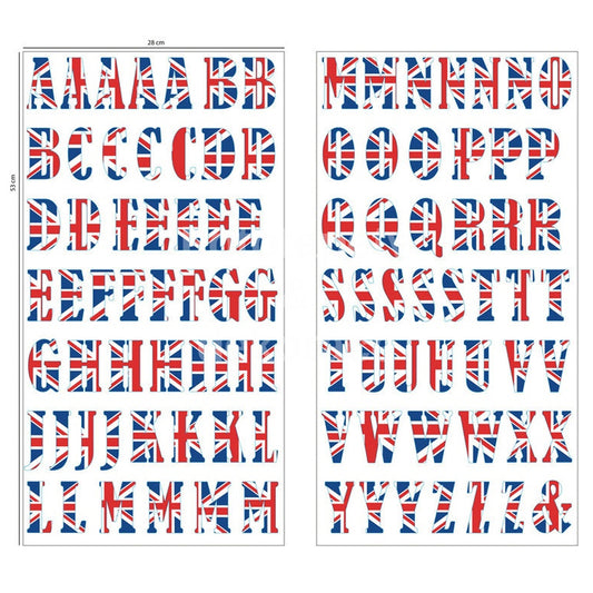 662X O'DECO DC FIX ALPHABET LETTERS BRITISH FLAG DESIGN