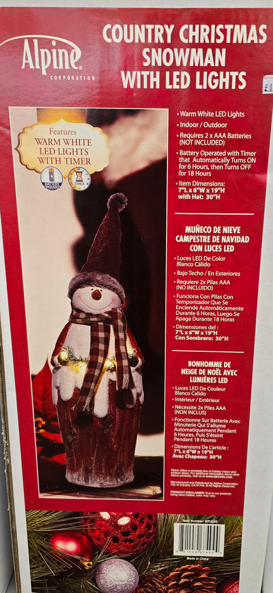 JOB LOT OF 10 RESIN SNOWMAN WITH LED LIGHTS GREAT RESALE POTENTIAL