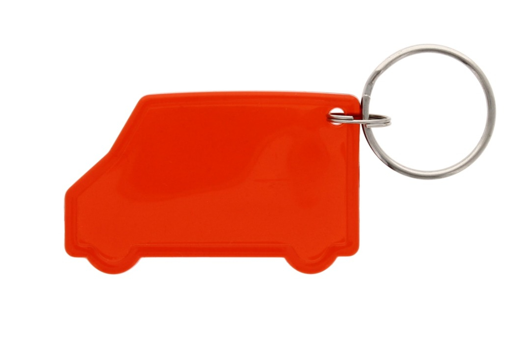 1000 X VAN SHAPED KEYCHAIN-TRANSLUCENT RED