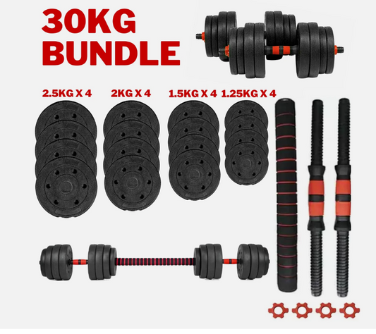 40X BRAND NEW OMEGA DUMBBELL/BARBELL SET 30KG
