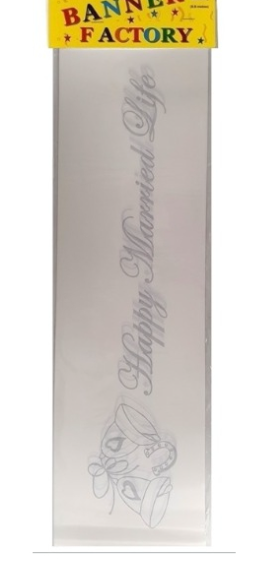 100 X HAPPY MARRIED LIFE BANNER WHITE