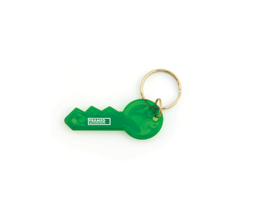 1000 X KEY SHAPED KEY CHAIN-TRANSLUCENT GREEN