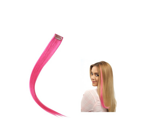 280 X CLIP IN HIGHLIGHTS HAIR EXTENSION PINK SHORT