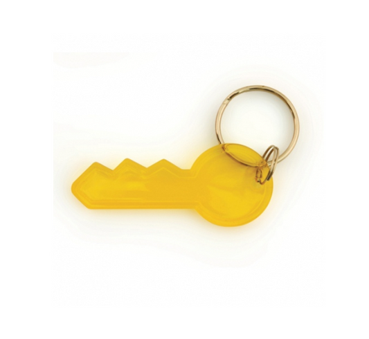 1000 X KEY SHAPED KEY CHAIN-TRANSLUCENT AMBER