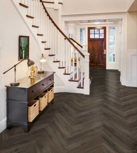 20 X BOXES (66.8M2) RENAISSANCE DARK OAK LARGE PARQUET GLUEDOWN LVT FLOORING - RRP £2,000