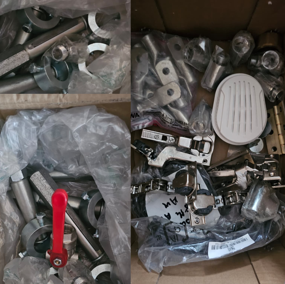 BOX OF MIXED INDUSTRIAL PARTS LOST IN TRANSIT APPEARS TO BE NEW