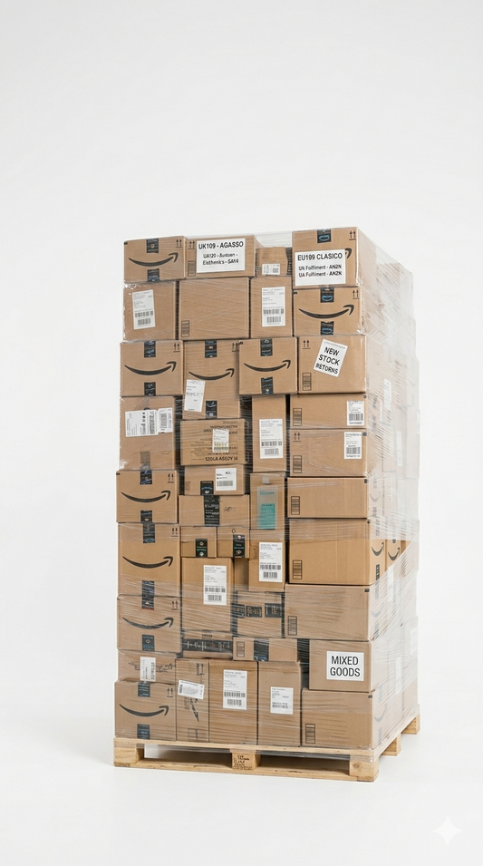 PALLET OF AMAZON MERCHANDISE MAINLY NEW STOCK MIXED WITH CUSTOMER RETURNS CHOSEN AT RANDOM