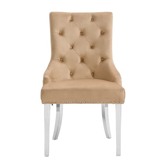 VELVET BUTTON BACK DINING CHAIR - IMPERIAL