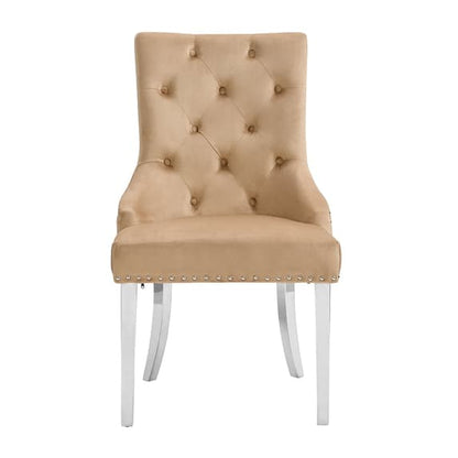 VELVET BUTTON BACK DINING CHAIR - IMPERIAL
