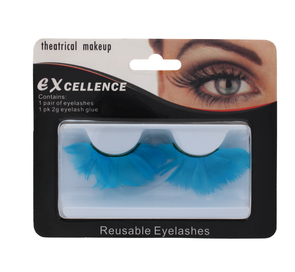 96 X BLUE FEATHER EYELASHES