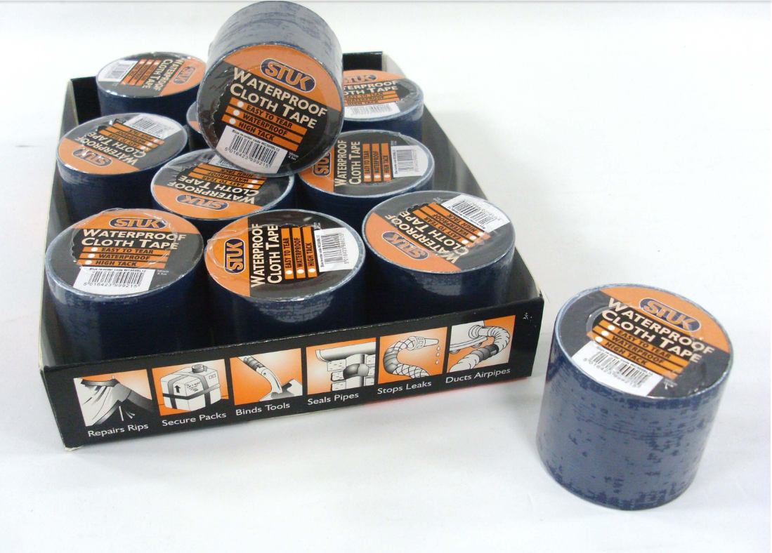 48 X WATERPROOF CLOTH TAPE 50MM/4.5M BLUE