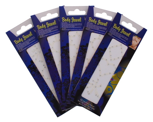 720 X BODY JEWELS/ASSTD DESIGNS/SELF ADHESIVE