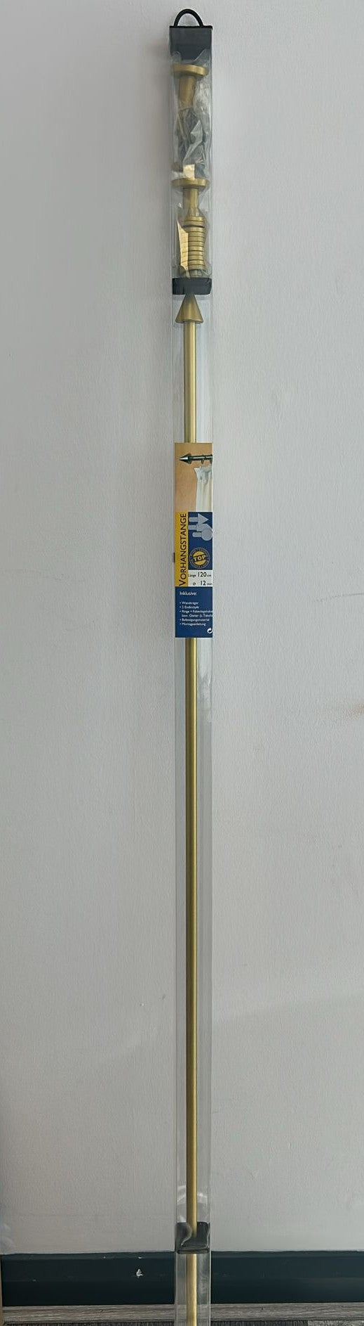 64X METAL CURTAIN POLE (L)1.2M (DIA)12MM - GOLD FINISH
