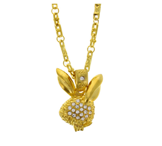 120 X XL PLAY BOY PENDANT NECKLACE GOLD