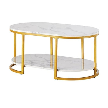 HIGH GLOSS COFFEE TABLE IN WHITE DIVA MARBLE EFFECT