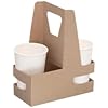2500 X 2 CUP DRINK CARRIER WITH HANDLE, KRAFT HOLDER, FOR HOT AND COLD CUP CAFE RESTAURANT DELIVERY