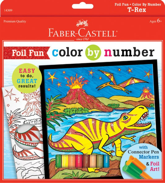 48 X NEW FABER CASTELL FOIL FUN PAINT BY NUMBER-T REX