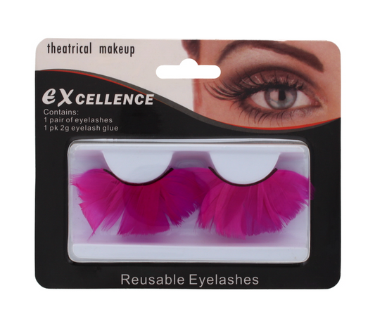 96 X PINK FEATHER EYLASHES