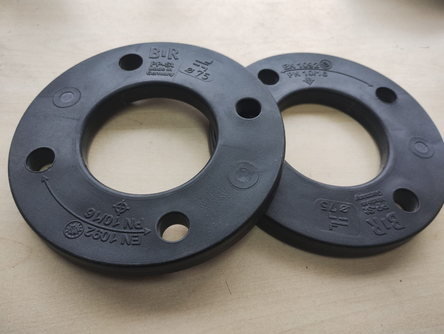B.R PP-ST - PVC FLANGE BACKING PLATE - EN 1092 PN 10/16 - 75∅- JOBLOT OF 2 - NEW