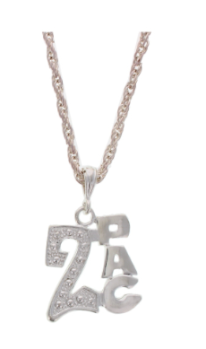 60 X 2PAC PENDANT NECKLACE SILVER
