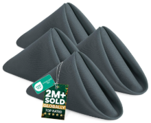 84 X NEW KICHLY GREY CLOTH NAPKINS | RRP £587 | BULK CLEARANCE