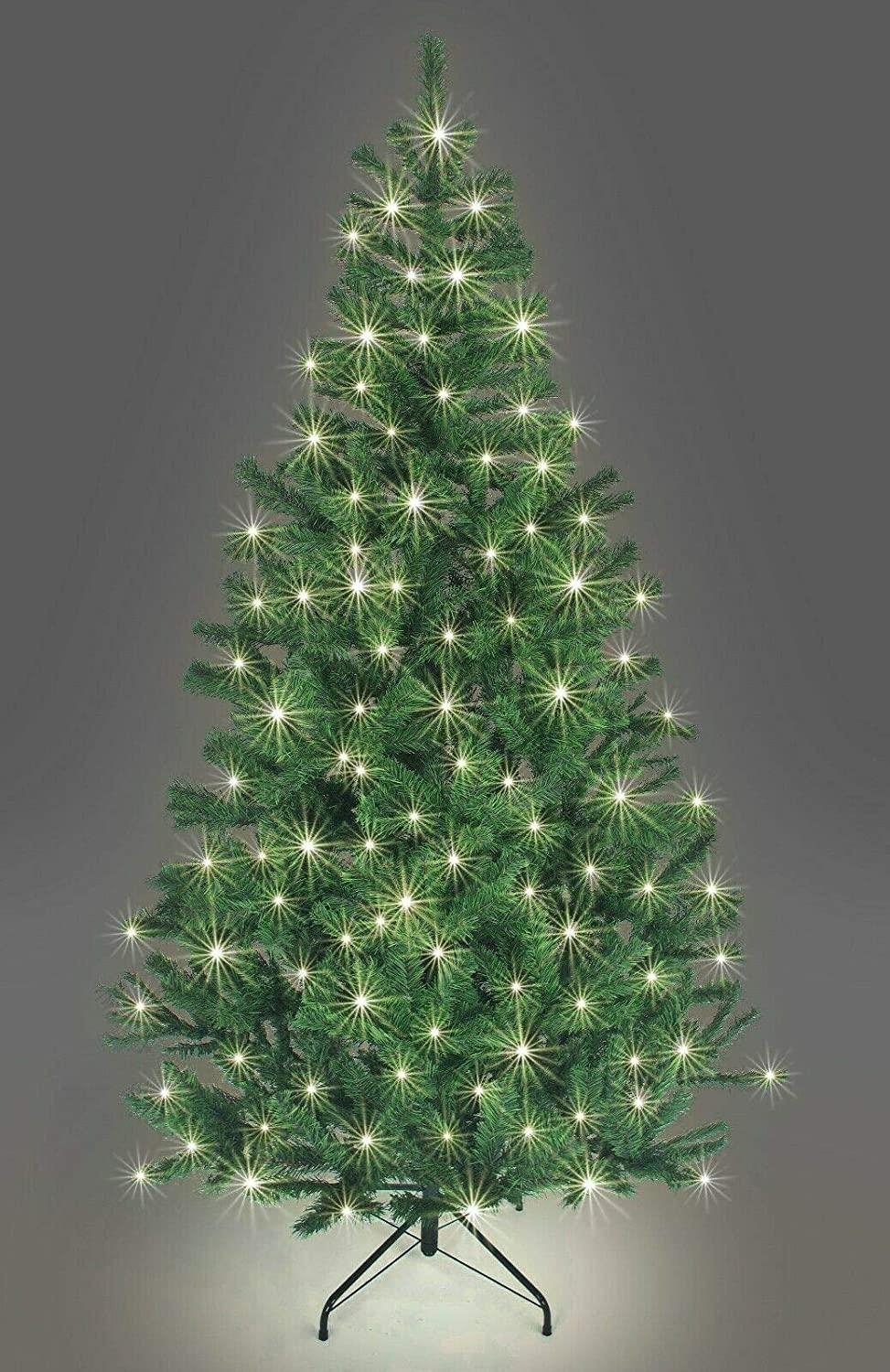 JOB LOT OF 5 SHATCHI PREMIUM PRE LIT CHRISTMAS TREE ALASKAN PINE GREEN 7FT WARM WHITE