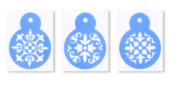 800 X CAKE DECORATING CAKE STENCIL BLUE