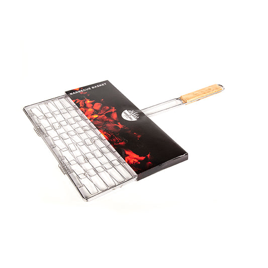 X6 L60CM WOODEN HAND LED BARBECUE ELASTIC GRILL BASKET