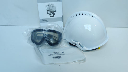 NEW MSA F2 X-TREM MULTI-PURPOSE SAFETY HELMET WITH GOGGLES & ACCESSORIES