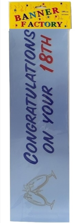 300 X CONGRATULATIONS ON YOUR 18TH BLUE BANNER