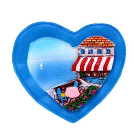 288 X FRIDGE MAGNET HEART BLUE